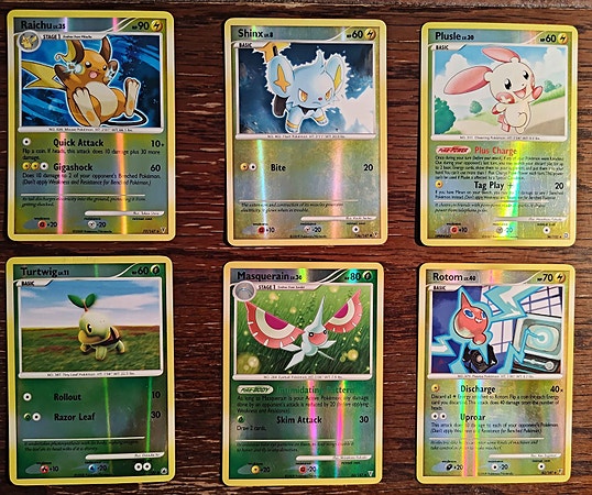 Pokemon Kort Reverse Holo - 2007-2009 Årgang - 6stk selges samlet
