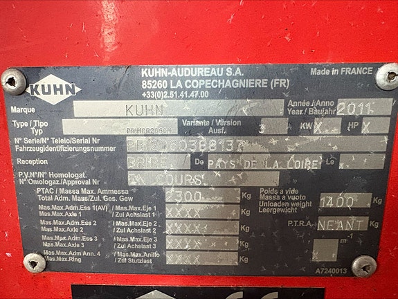 Kuhn Primor 2060 m 2011, kr 90 000,-