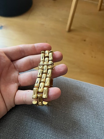 Vintage 18k gull armbånd 46.5g – Håndlaget i Vicenza, Italia (1944–1968)