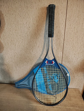 Vintage Dunlop X10 Senior tennisracket med originalt futteral