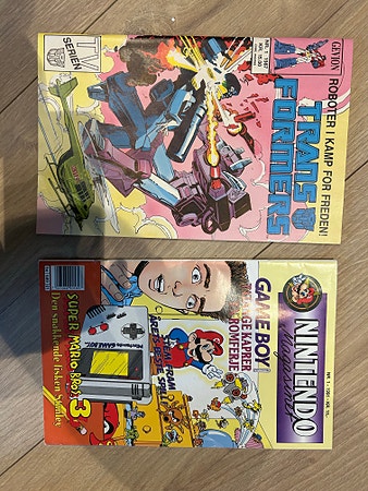 Vintage Nintendo magasinet og transformers blad