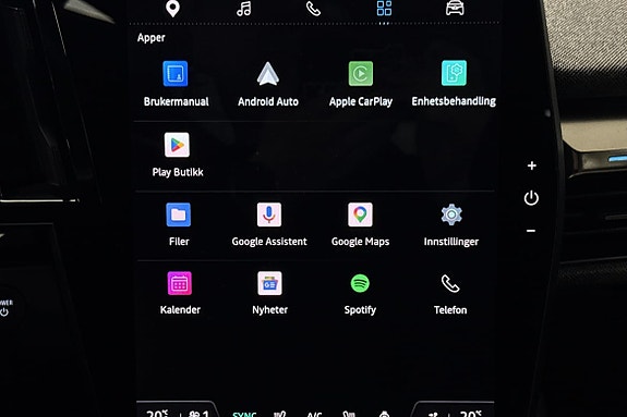 Berøringsstyrt system med intuitiv navigasjon og underholdning.