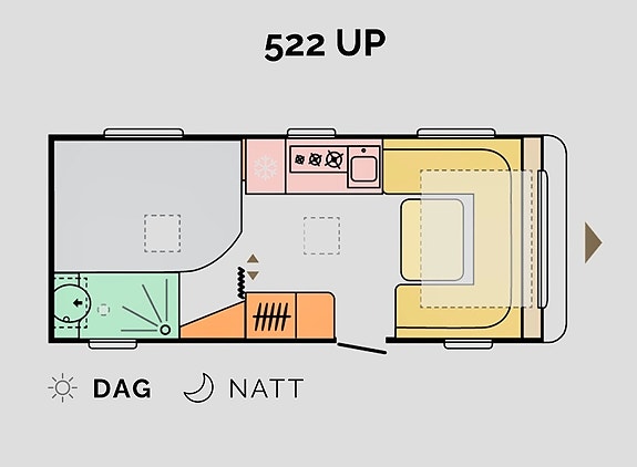 Bilde 8 av Adria Adora 522 UP 230Bredde - KLAR FOR SOMMER? Aircondition inkludert.