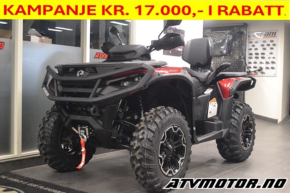 Can-Am Outlander Max 850XT. Kampanje pris med 17.000,- rabatt. Traktor registrert for 2 personer- 105 km/t.