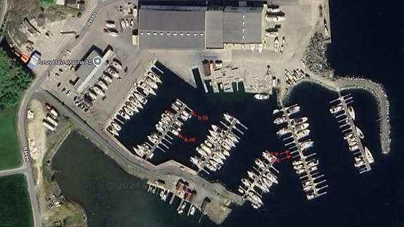 Åmøy Havn - Båtplass E8 til leie eller til salgs i Åmøy Havn.