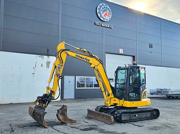 Komatsu PC58MR-5E0, 2020 mod, Rotortilt og 2 skuffer.