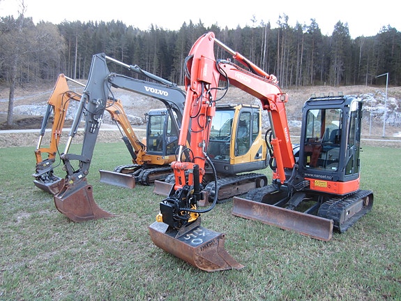 Volvo EC55B, HItachi ZX50, Hanix H50C