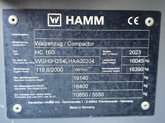 Hamm HC 160i  TIL LEIE 7 of 7