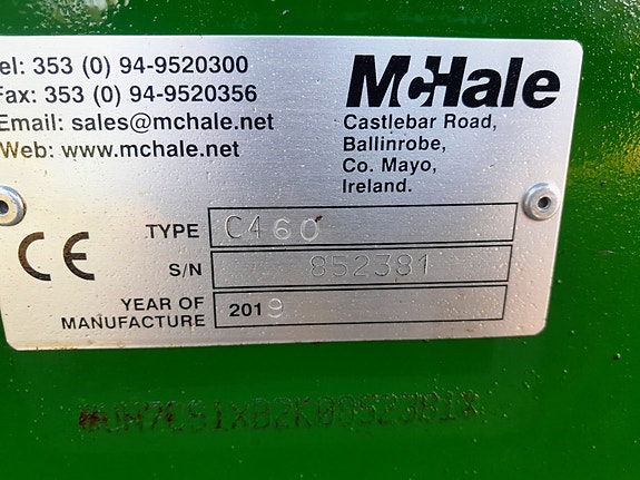Mchale C460 Halmblåser/ fôrutlegger. 2019, kr 190 000,-