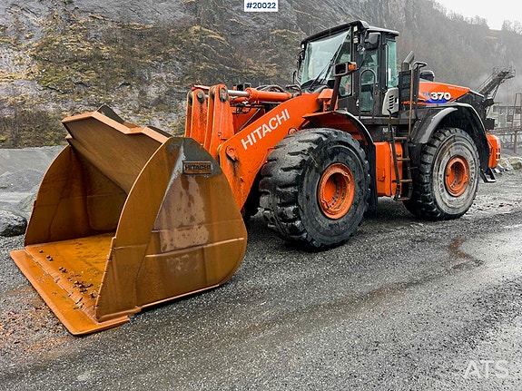 Hitachi zw370-6 hjullaster m / vekt, skriver og skuffe