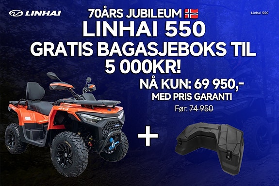 Linhai 70ÅRS JUBILEUM! Linhai 550 EPS 4x4 + GRATIS bagasjeboks (5 000 kr) – KUN 69 950 kr!