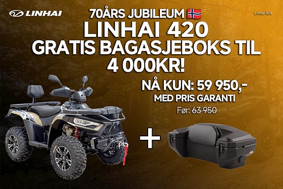 Linhai 70ÅRS JUBILEUM! Linhai 420 4x4 + GRATIS bagasjeboks (4 000 kr) – 59 950 kr! 2 of 2