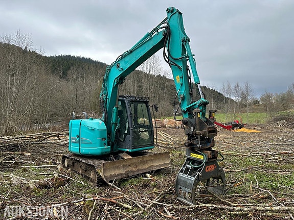 Kobelco SK75SR Gravemaskin Rotortilt, tømmerklype og pusseskuffe 2 of 30