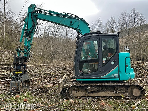 Kobelco SK75SR Gravemaskin Rotortilt, tømmerklype og pusseskuffe 3 of 30