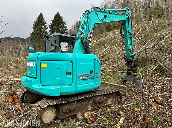 Kobelco SK75SR Gravemaskin Rotortilt, tømmerklype og pusseskuffe 4 of 30