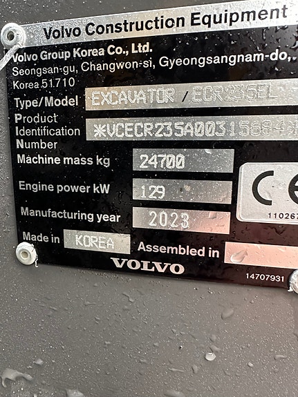 Volvo ECR235EL  Kan også leies ut. 14 of 14