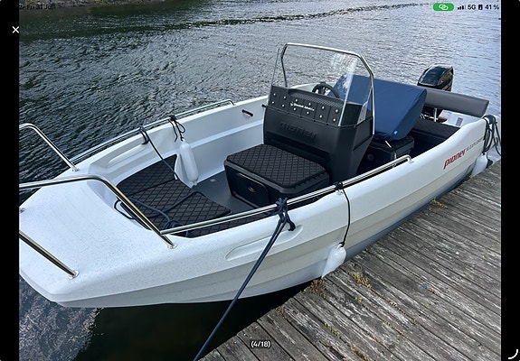 Båt leies ut. Fabrikkny Pioner Explorer 16, 60Hk Mercury 2 of 25