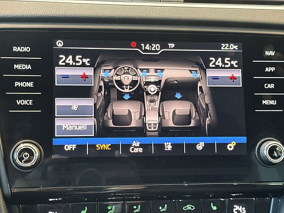 Digitalt klimadisplay med intuitiv innstilling og setekart.