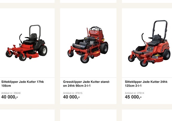 TRAKTOR KLIPPER Sitteklipper Jade Kutter 17hk 106cm 17 of 23
