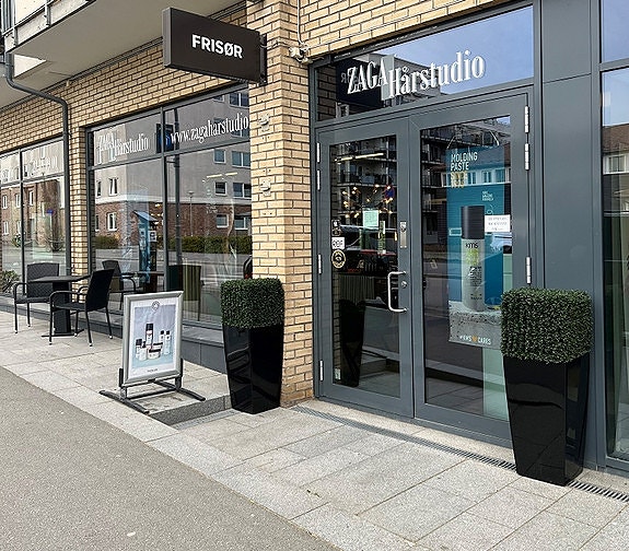 Inngang til salongen fra gateplan