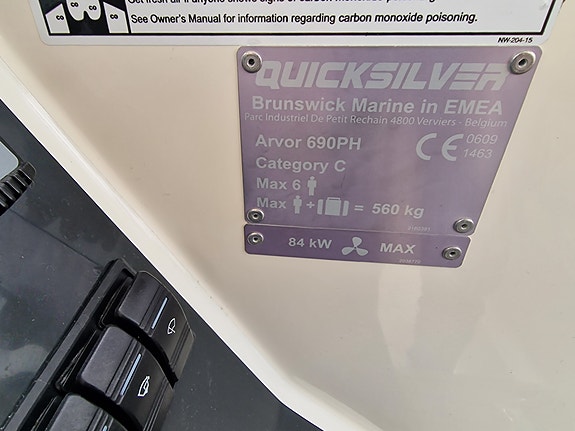 BM-152 Quicksilver Arvor 690 m helt ny Mercruiser 115 hk Innenbords. HØSTPRIS 26 of 26