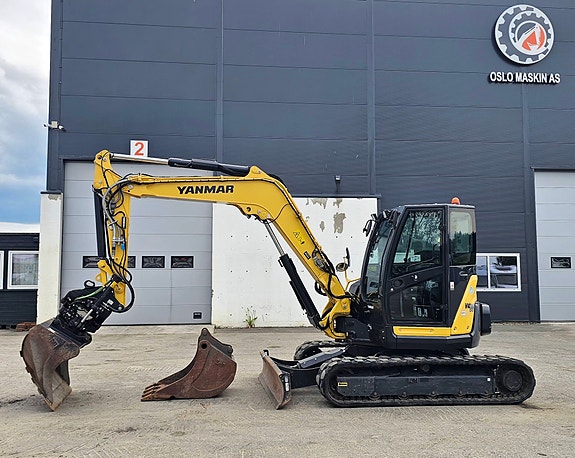 Yanmar VIO80 -1A, 2019 mod, kun 1535 timer, Rotortilt og 2 skuffer, Sentralsmøring. 3 of 5
