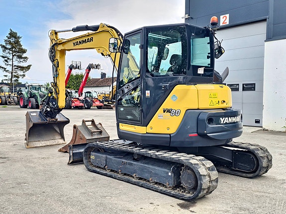 Yanmar VIO80 -1A, 2019 mod, kun 1535 timer, Rotortilt og 2 skuffer, Sentralsmøring. 4 of 5