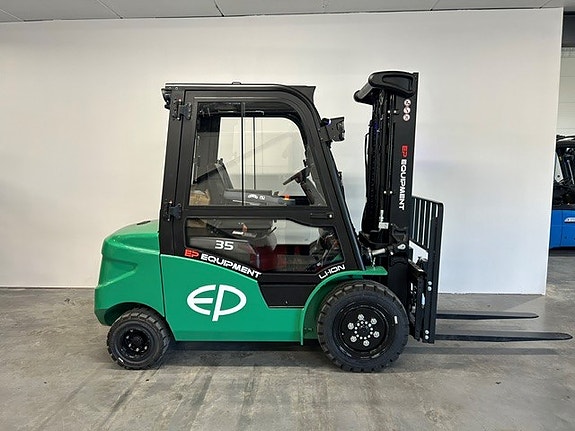 EP EFL353  NY Elektrisk truck med lithium batteri. 4,8 M løfte høyde med fri løft mast, sideskift og spreder. Godt utstyrt! LAGERVARE! 3 of 5