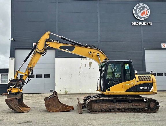 Cat 312DL, 2008 mod, 10260 timer, Rotortilt S70-Freste, 2 Skuffer, Sentralsmøring. 3 of 5