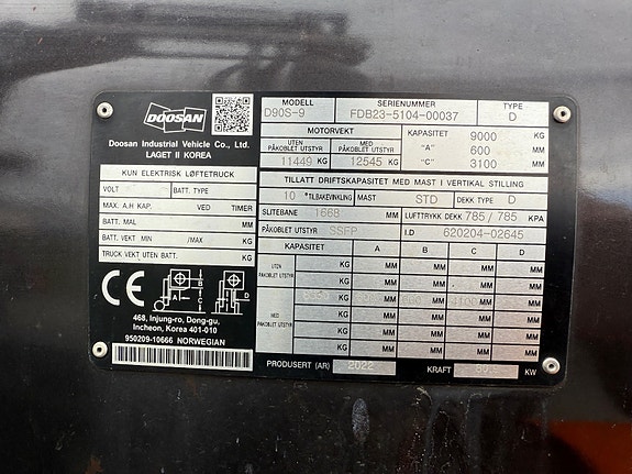 Doosan D90S-9 på lager, 2289 timer. 4 of 5
