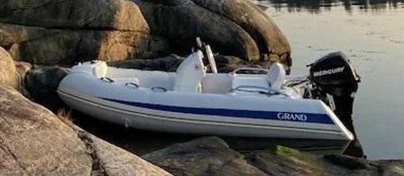 SKAL BORT! GRAND Golde Line 340 RIB - 20 hk Mercury el start - Registrert henger 3 of 5