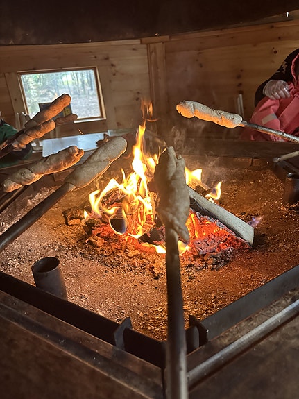 Vi har grillhytte i en egen liten skog