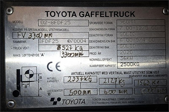 Toyota 02-8FDF25 3 of 3