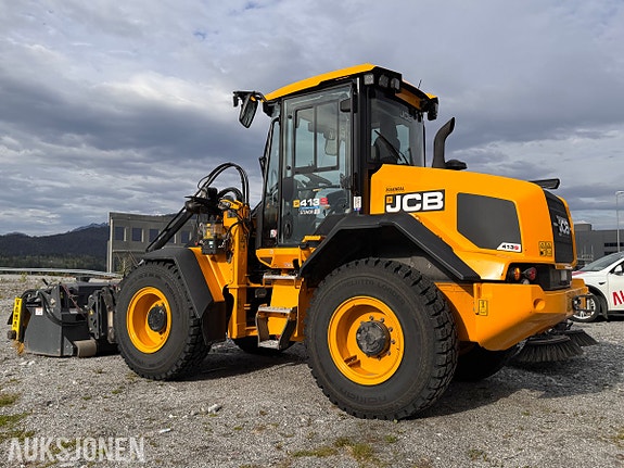 JCB 413S S5 Steg V Gått kun 315 timer - Spakstyring - Sentralsmøring - U-Plog - Klappvingeskuffe - Garan 4 of 5