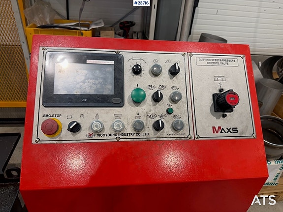 MAXS S-6545B metallbåndsag m/ 2x rullebord, avskjærings moduler og toppklemmer. 20 of 30