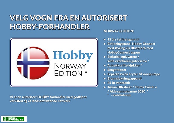 Hobby Sommer tilbud du sparer 30 310,- 720 KWFU prestige - familievogn med køyer og stort bad med dusj,  12 års tetthetsgaranti 5 of 22