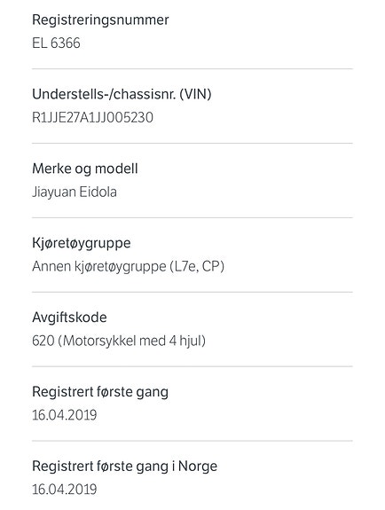 Andre EL-BIL/MC/JIAYUAN EIDOLA/KJØRES MED BILLAPP! KUN 1 EIER 2019, 35 200 km, 49 900 kr 25 of 27