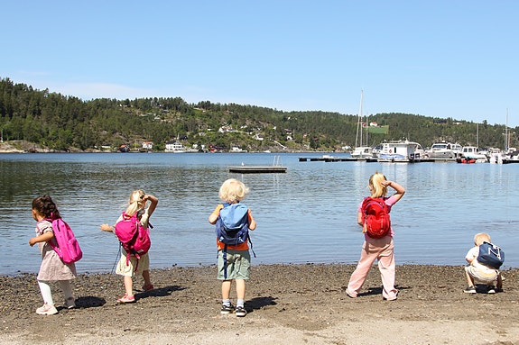 Stranden rett nedenfor barnehagen