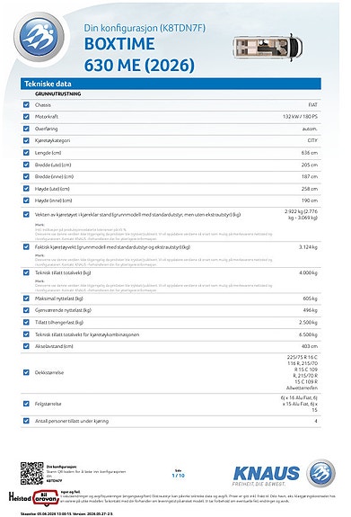 Knaus BOXTIME 630 ME 180HK|Luft|Solcelle|Lithium 9 of 30