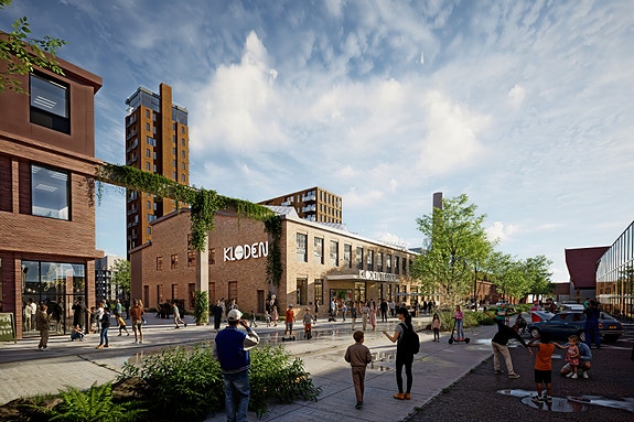 Illustrasjon av teaterhuset Kloden teater, når ferdigbygd.