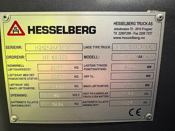 Linde E 25/600 H 9 of 9