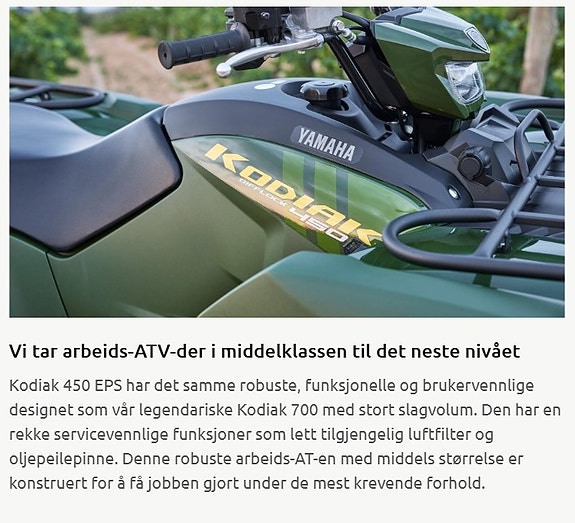 Yamaha Kodiak 450 EPS TA registrert (16 år traktor) 12 of 14