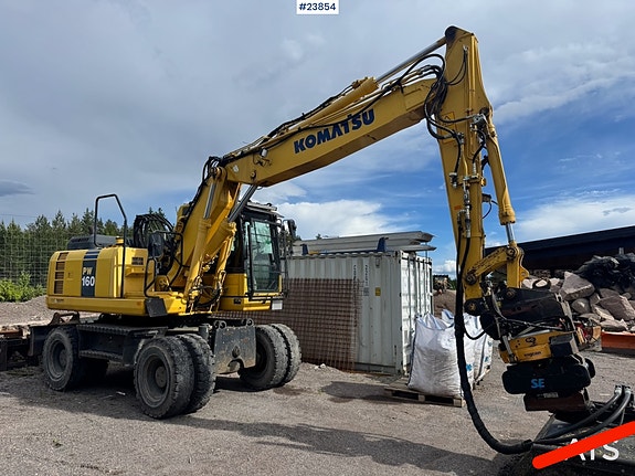 Komatsu PW160-8 Hjulgraver m/ Rototilt og Pusseskuffe. 2 of 5