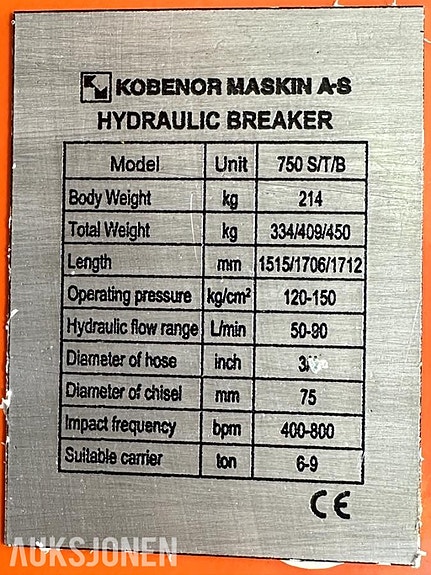 Andre NY KM 750 Pigghammer s40/s50 CE merket FABRIKKGARANTI 3 of 5