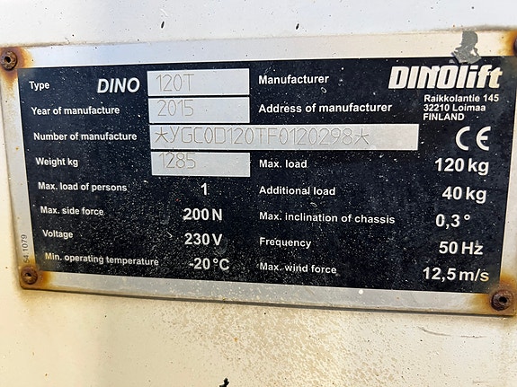 Dino 120T - 12 m Tilhengerlift 15 of 15
