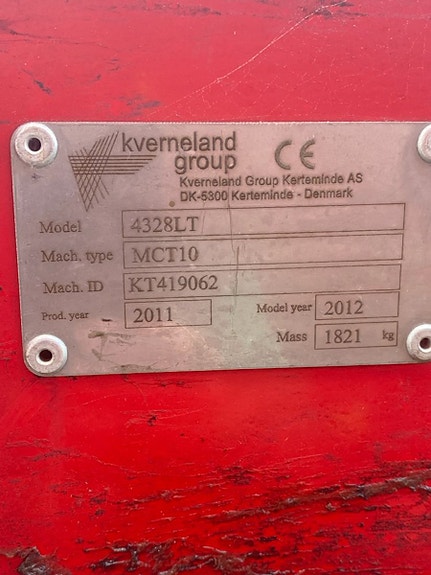 Kverneland 4328LT 2012, kr 120 000,-