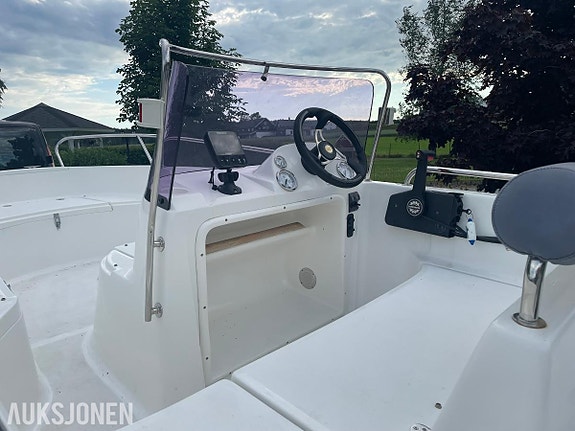 Galia 475 m/Evinrude E-TEC 50 hk – Kun 11 timer – Nylig service – Henger medfølg 4 of 5