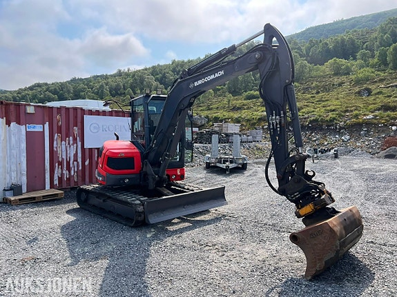 Eurocomach ES57 ZT minigraver - Gått 4721 timer - Engcon tiltrotator - Pusskuffe - Graveskuffe - Sertifisert 3 of 5