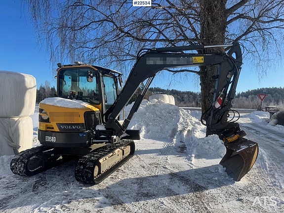 Volvo ECR58D Beltegraver – Rototilt- 2 skuffer – Pigghammer – Klype – 2510 timer! 3 of 5