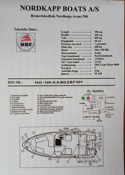 NORDKAPP 590 AVANT.. Evinrude 225ho gått 203 timer. . 63 knop.. 22 of 26